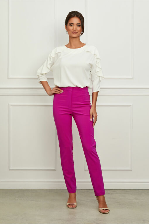 Black Friday 2022 Pantaloni LaDonna fucsia cu dunga