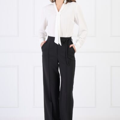 Black Friday 2022 Pantaloni LaDonna office din stofa negri cu croi lejer