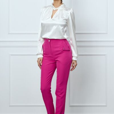 Black Friday 2022 Pantaloni Moze fucsia cu dunga conici
