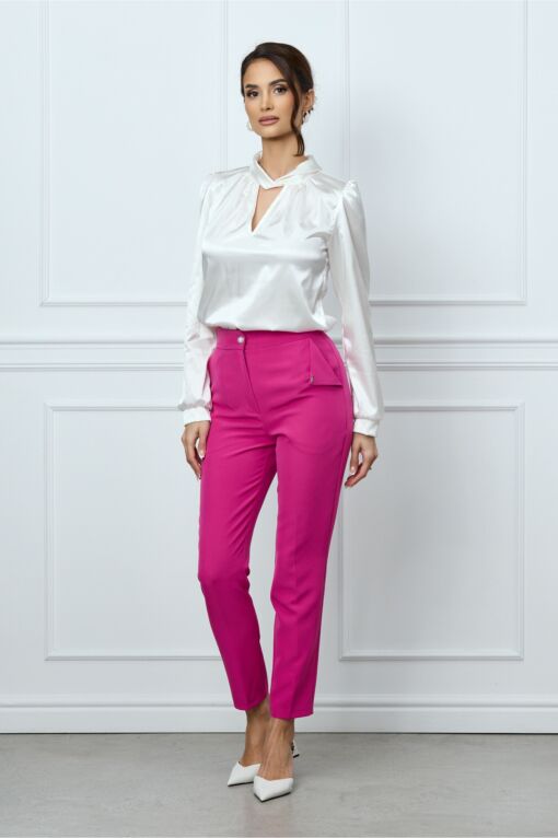 Black Friday 2022 Pantaloni Moze fucsia cu dunga conici
