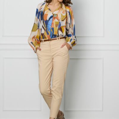 Black Friday Pantaloni Triana bej cu buzunare si curea