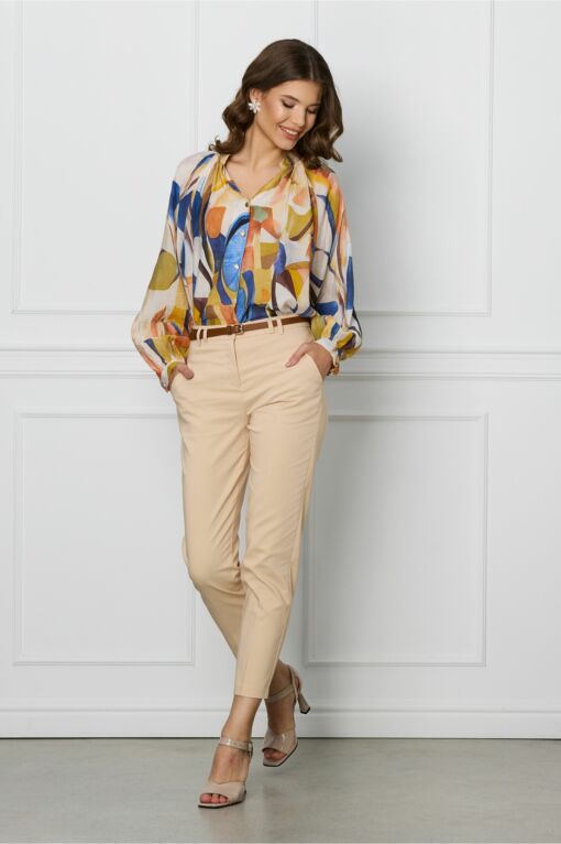 Black Friday Pantaloni Triana bej cu buzunare si curea