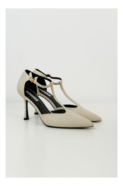 Black Friday Pantofi Briana stiletto ivory cu bareta