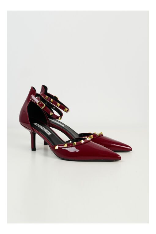 Black Friday Pantofi Lina bordo cu tinte
