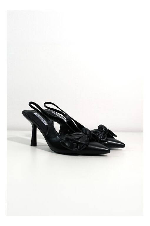 Black Friday 2022 Pantofi Maria stiletto negri cu funda si bareta