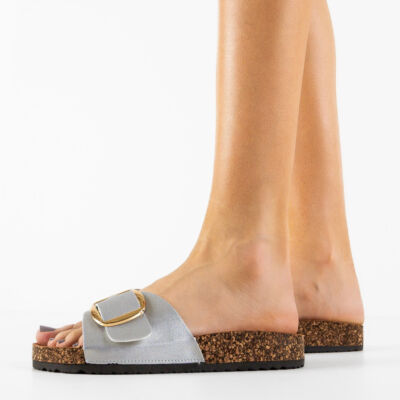 Black Friday Papuci dama Terry Argintii