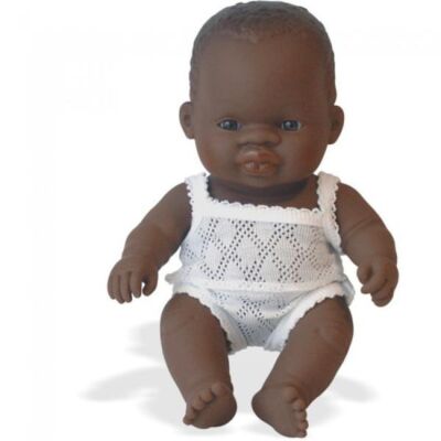 Black Friday 2022 Papusa Baby african fata Miniland 21cm