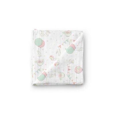 Black Friday 2022 Paturica muselina organica Bunnies in Blush - Buva