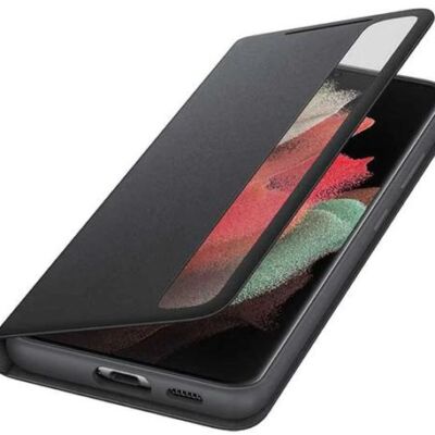 Black Friday 2022 Protectie Smart Clear View Samsung EF-ZG998CBEGEE pentru Samsung Galaxy S21 Ultra (Negru)