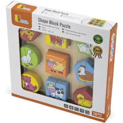 Black Friday 2025 Puzzle din cuburi de lemn: Animale