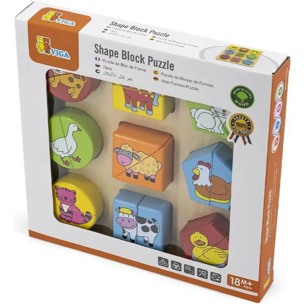 Black Friday 2025 Puzzle din cuburi de lemn: Animale