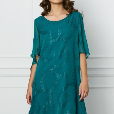Black Friday 2022 Rochie Alis turcoaz din voal cu fir lurex