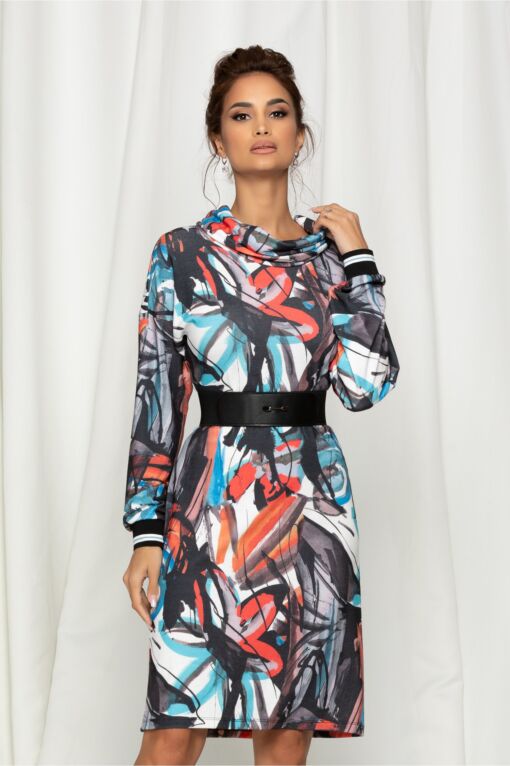 Black Friday 2022 Rochie Almira cu imprimeu multicolor