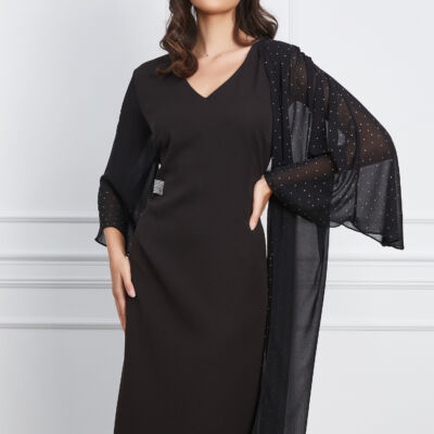 Black Friday 2022 Rochie Ariana neagra cu strasuri