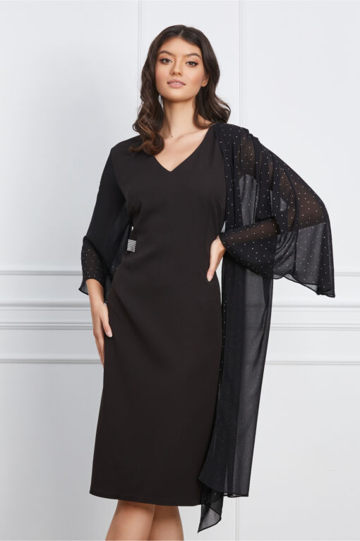 Black Friday 2022 Rochie Ariana neagra cu strasuri
