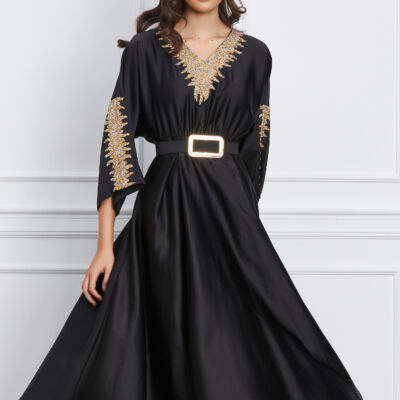 Black Friday Rochie Bianca neagra cu strasuri si curea in talie