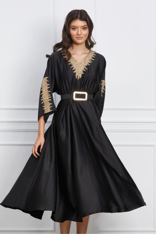 Black Friday Rochie Bianca neagra cu strasuri si curea in talie