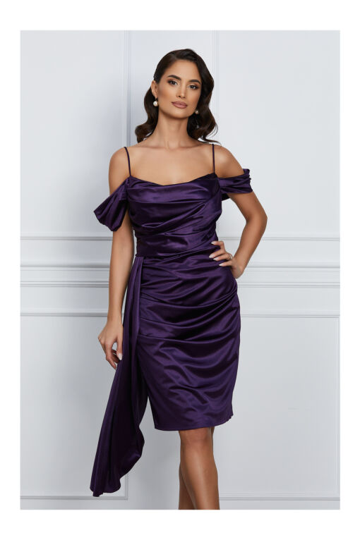 Black Friday 2022 Rochie Daniela mov cu aplicatie in talie