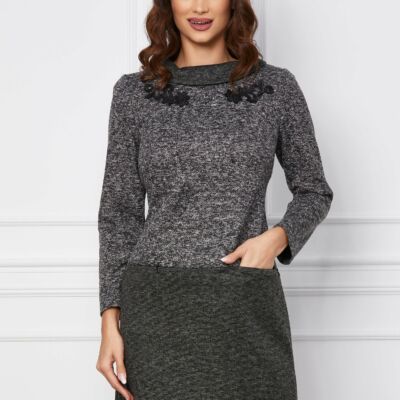 Black Friday 2022 Rochie Dora in nuante de gri si kaki