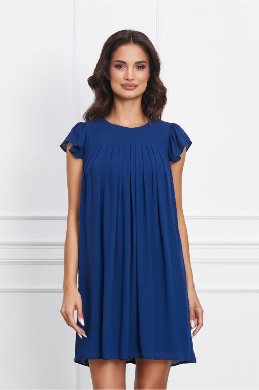 Black Friday 2022 Rochie Dy Fashion bleumarin scurta din voal