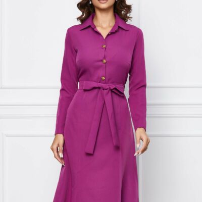 Black Friday 2022 Rochie Dy Fashion magenta cu nasturi aurii