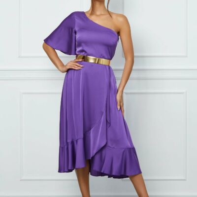 Black Friday 2022 Rochie Dy Fashion mov cu fusta petrecuta