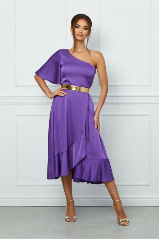 Black Friday 2022 Rochie Dy Fashion mov cu fusta petrecuta