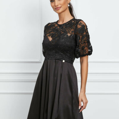 Black Friday 2022 Rochie Dy Fashion neagra cu bust din dantela
