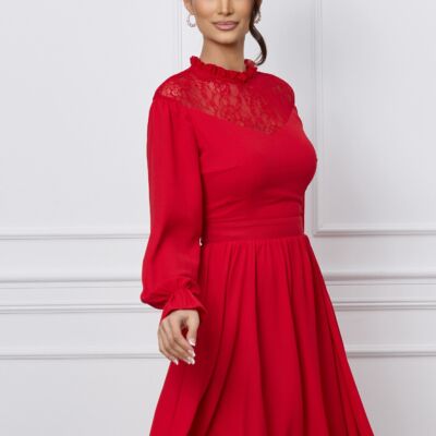 Black Friday Rochie Dy Fashion rosie cu dantela la bust