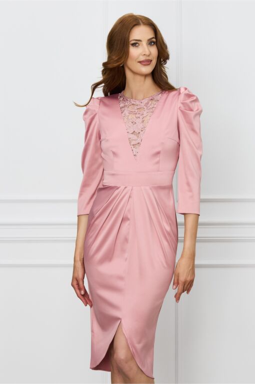 Black Friday Rochie Dy Fashion roz cu dantela la bust