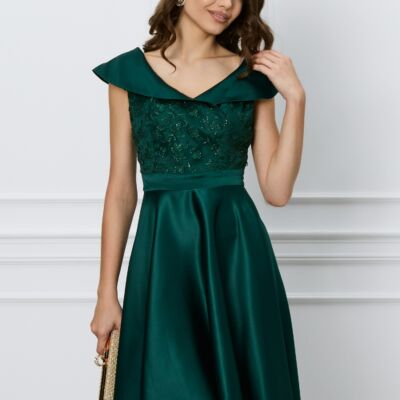 Black Friday Rochie Ella Collection Anisa verde cu dantela la bust