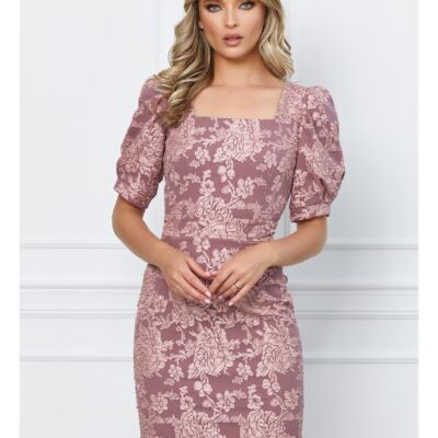 Black Friday 2022 Rochie Ella Collection Corina roz cu imprimeu floral