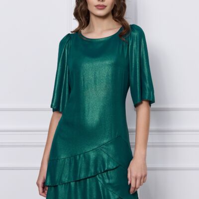 Black Friday Rochie Flavia verde din voal peliculizat
