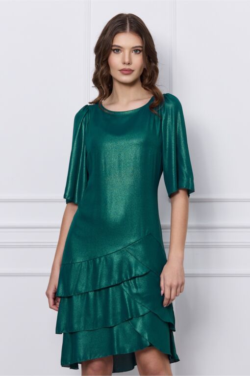 Black Friday Rochie Flavia verde din voal peliculizat