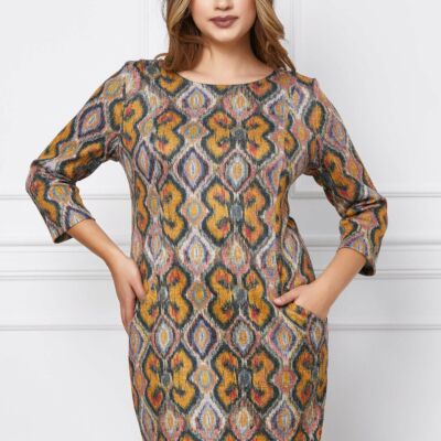 Black Friday 2022 Rochie Ina galbena cu romburi