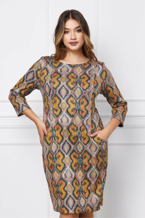 Black Friday 2022 Rochie Ina galbena cu romburi