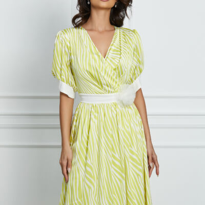 Black Friday 2022 Rochie LaDonna cu imprimeu zebra galben