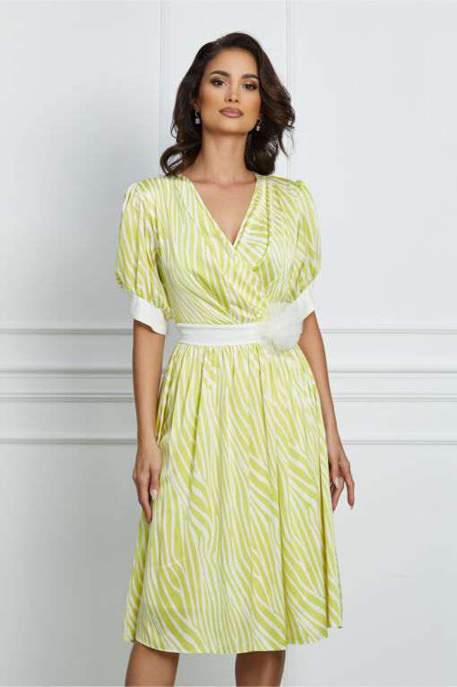Black Friday 2022 Rochie LaDonna cu imprimeu zebra galben
