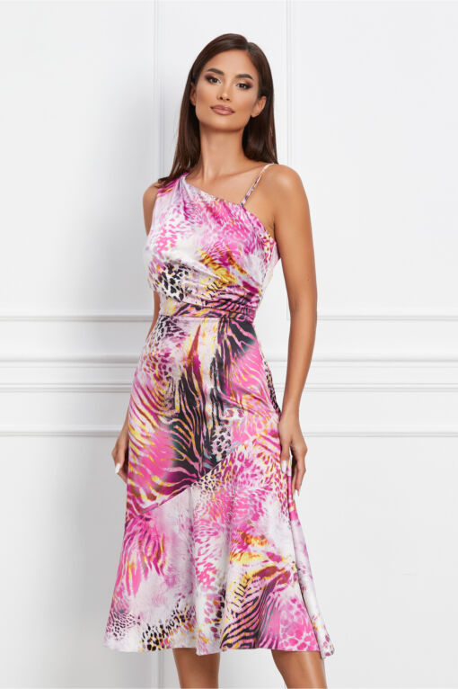 Black Friday Rochie LaDonna roz cu animal print