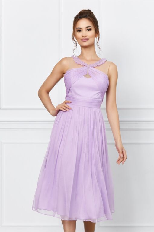 Black Friday 2022 Rochie Leonard Collection lila cu strasuri