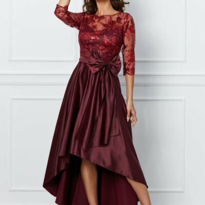 Black Friday 2022 Rochie MBG asimetrica bordo cu dantela la bust
