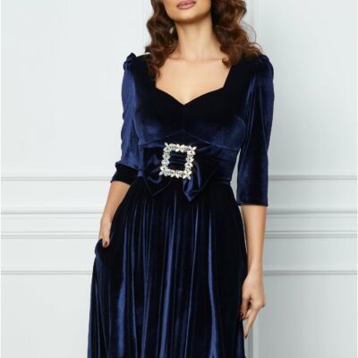 Black Friday 2022 Rochie MBG bleumarin cu funda si catarama maxi in talie