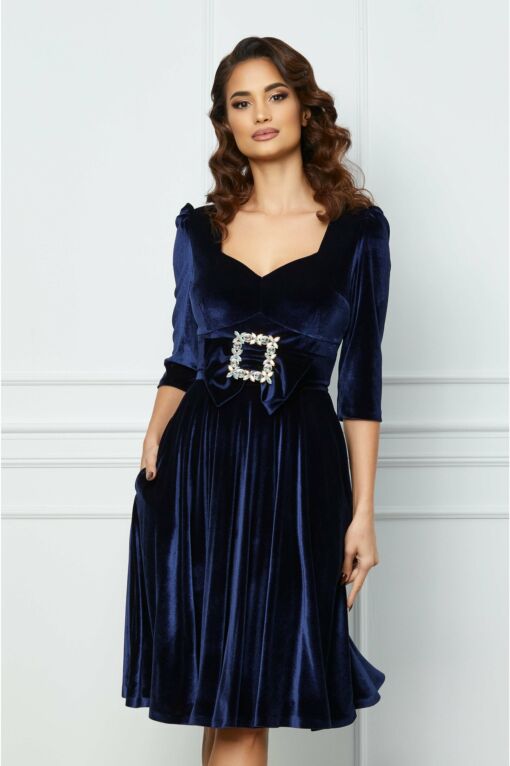 Black Friday 2022 Rochie MBG bleumarin cu funda si catarama maxi in talie