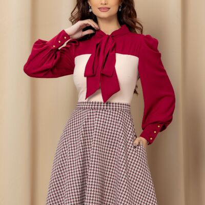 Black Friday 2022 Rochie MBG cu imprimeu picior de cocos roz-magenta