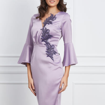 Black Friday 2022 Rochie MBG lila cu broderie din margele si paiete