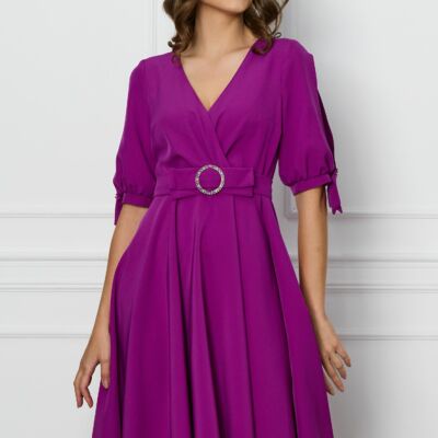 Black Friday Rochie MBG magenta clos cu catarama in talie