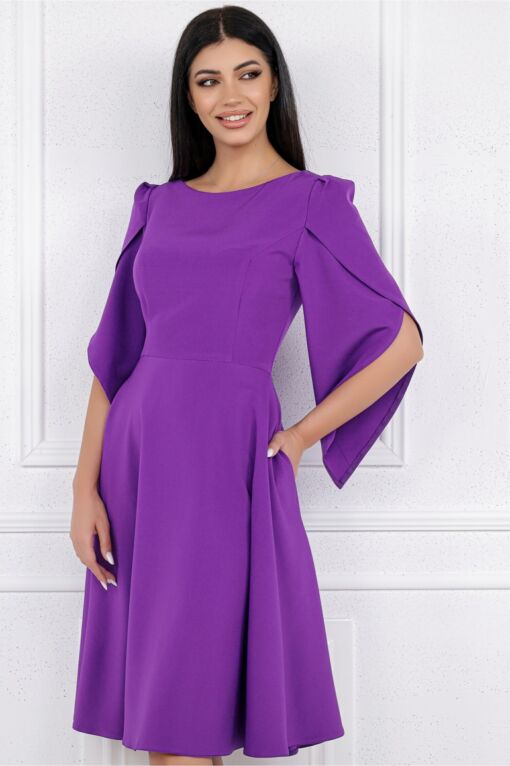 Black Friday Rochie MBG mov cu maneci evazate