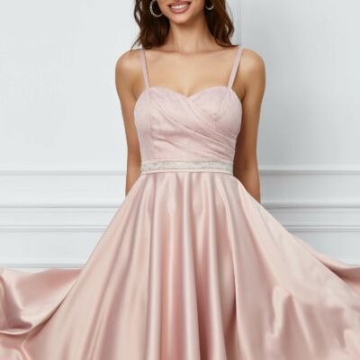 Black Friday 2022 Rochie MBG roz cu aplicatie in talie