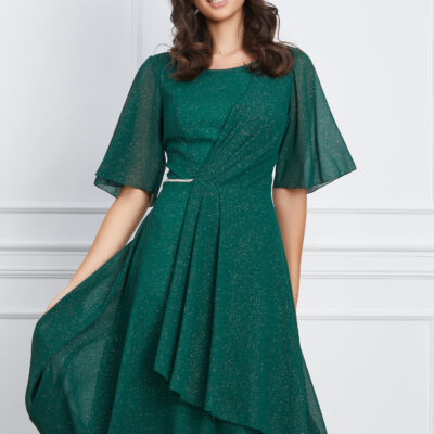 Black Friday 2022 Rochie Mara verde cu glitter