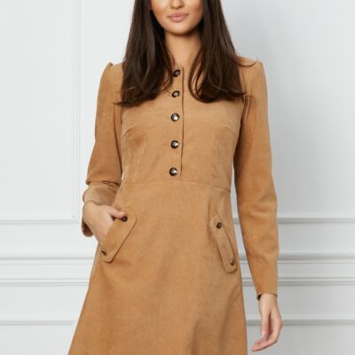 Black Friday 2022 Rochie Moze bej cu nasturi si buzunare